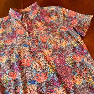 Chubbies Shirt Mens Large Multi Coral Reef Fish Short Sleeve Button Down Stretch